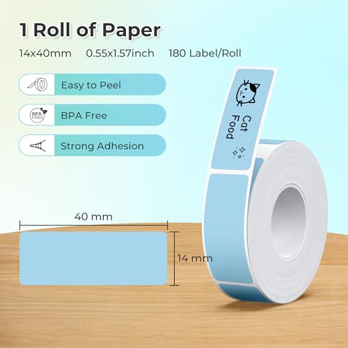 Nelko Genuine P21 Label Maker Tape, 14x40mm(0.55"x1.57"), Blue - color: Blue