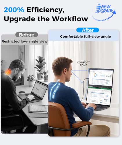 15.6” Laptop Screen Extender, 5 Modes & 360° Rotating Portable Monitor | FHD 1080P, Fit for 12-17.3" Laptops, Plug & Play, Detachable & Height Adjustable Dual Travel Monitor Extender for Mac/Wins - color: 15.6" Shadow Black