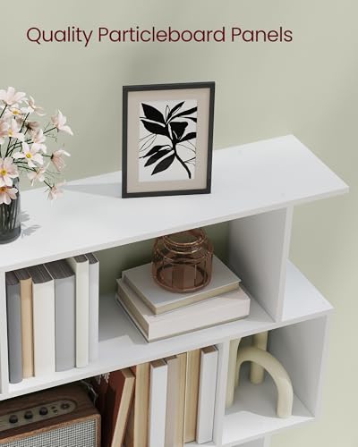VASAGLE 5-Tier Bookcase, Open Storage, 35.4 x 9.4 x 62.6 Inches - color: Matte White, style: 5-Tier (35.4"W)