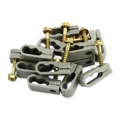 STEREN Coaxial Cable Clips - Cable Holder - Siding Clips for Hanging - Cord Holder for Desk - Cable Clamps - Cord Clip - Wire Organizer Clips - Tv Mount Screws (Gray, 100 Count - Dual Screw) - color: Gray, size: 100 Count - Dual Cable