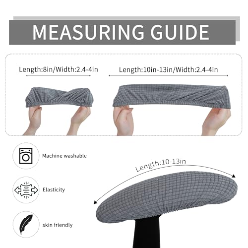FORCHEER Office Chair Armrest Covers 10-13 inch Long Stretchable Water Resistant Jacquard Desk Chair Arm Rest Covers for Computer Chair Arm Removable Washable 2 Piece-Light Grey - color: Light Grey, size: Chair Armrest Cover-Elastic