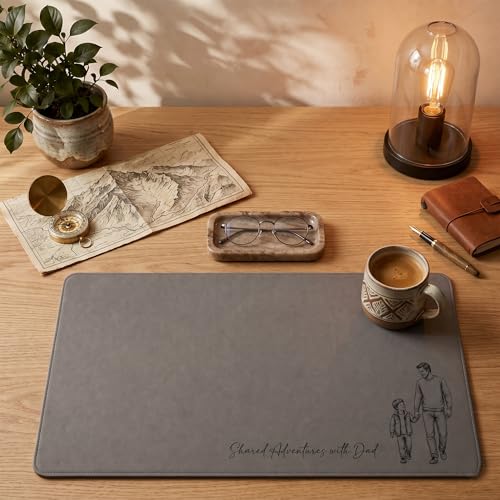 Custom PU Leather Desk Mat, Personalized Mouse Pad with Photo, Large Keyboard Blotter and Table Protector for Office Work, Gaming, Writing, Dad Birthday Fathers Day Gift for Men Home Décor,01 - color: Design 1