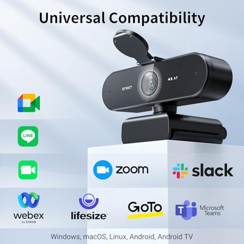 EMEET NOVA 4K Webcam for PC, Ultra 4K HD, PDAF Autofocus, Dual Omni Mics - style: 4K PDAF Focus 2 Mics