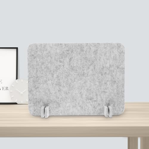 Kichvoe Desk Divider Felt Panel 40x30cm, Acoustic Noise-reducing Office Partition, Privacy Shield for Student and Classroom Desks, Light Gray Desktop Barrier