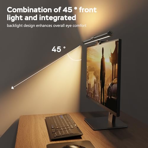 Monitor Light Bar with Remote, Ra95 Computer Monitor Lamp for Eye Caring, USB Reading Lamp Task Lamp, Dimmable Light Bar with Backlight, No Glare Space Saving Home Office 16.14" 1-Pack - size: 16.14-INCH