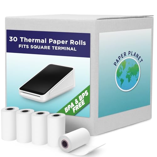 PaperPlanet Phenol-Free Thermal Paper for Square Terminal | 30 Rolls - style: Phenol-Free