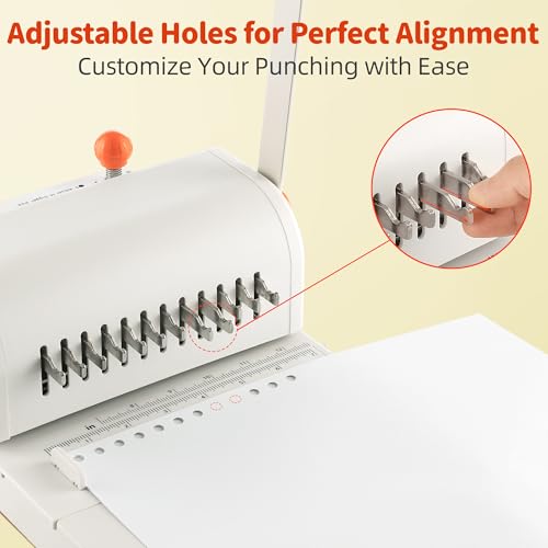 Binding Machine Kit 2:1 Hole Pitch Book Binding Kit with 10PCS 5/8'' Wires and Plier, Manual Paper Punch Binder for DIY Notebooks, Journals, Albums, School Projects, Home/Office Use