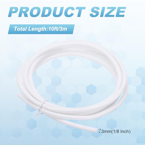 MECCANIXITY Split Sleeve Wire Loom 1/8" 10Ft White Self Wrapping Braided Sleeve UL94-V2 Fireproof PET Sleeving for Automotive, Home Cable Management - color: White, size: 1/8" x 10Ft