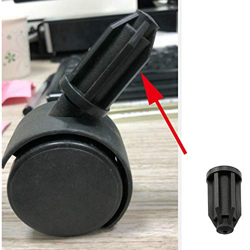 heyous 8PCS Plastic Caster Socket Sleeve Round Inserts, for 1" Socket, 7/16" Caster, Black OD 25mm, Hole Dia 11mm