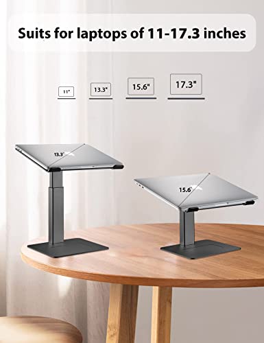 Laptop Stand for Desk, Ergonomic Sitting and Standing Laptop Riser for Notebook MacBook 11-17 Inches,DJ Laptop Stand Adjustable Height from 7-15 Inches Aluminum(Black) - color: Black
