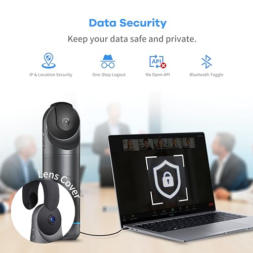 KanDao Meeting Pro 360-degree Video Conference Camera with Microphones and Speakers, AI Tracking, Smart Zooming, Automatic Focus, 4-in-one Standalone Meeting Room Camera System, Wi-fi/HDMI/USB - color: Grey-Black
