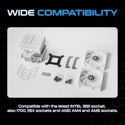 KINGCOOL Iron Wind 120 ARGB Dual Towers CPU Air Cooler for AMD Intel, White - style: IRON WIND 120 WHITE