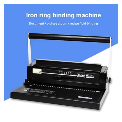 Binding Machine, Ring Binding Machine 34 Hole Loose Leaf Iron Ring Punching Machine Double Coil Manual Wire Binding Machine