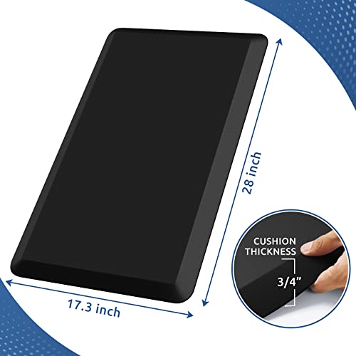 0.8" Thick Kitchen Mat Cushioned Anti Fatigue Rug Comfort Floor Mats - color: Black, size: 28"L x 17.3"W x 0.8"Th