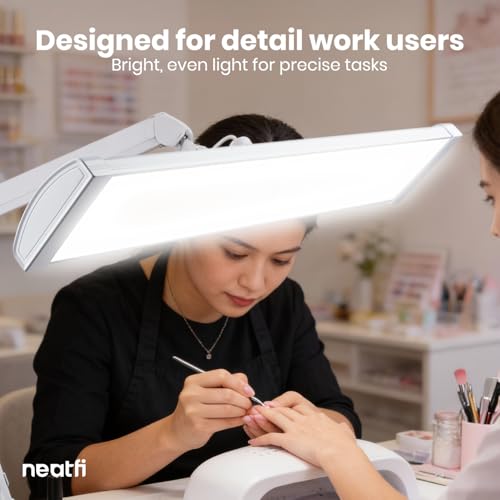 Neatfi Ultra 3,500 Lumens LED Desk Lamp w/Clamp, 26-Inch, Non-CCT (White) - color: White, size: 26-Inch Wide Shade
