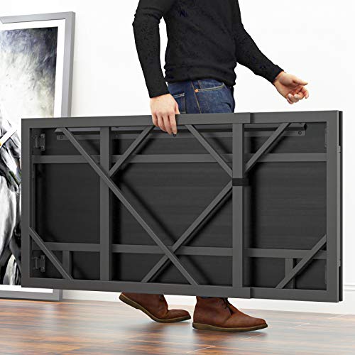 Elephance Folding Desk Writing Computer Desk for Home Office No-Assembly - color: Black, size: 39.4 Inch