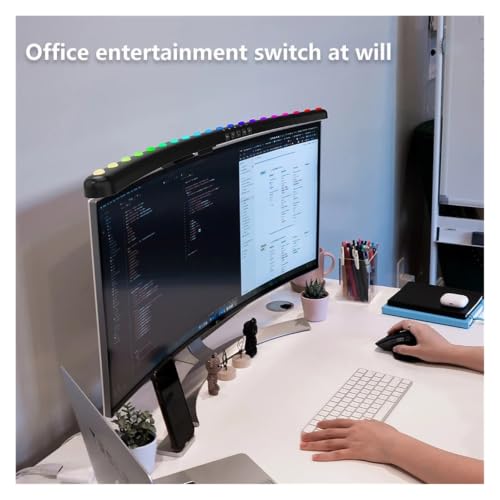 RGB Computer Monitor Light Bar Music Rhythm Dimmable Screen Hanging Desk Lamp for Gaming Reading - color: Curved RGB 60CM