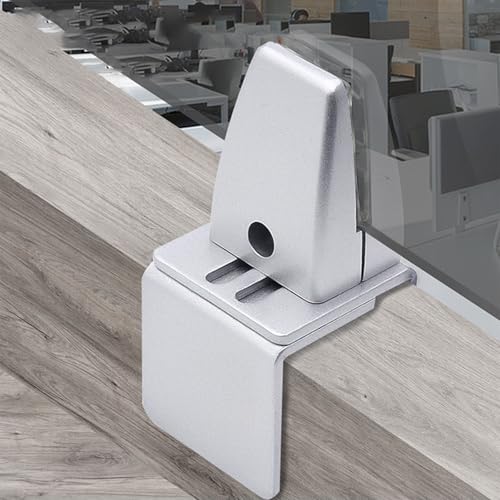 4 Packs Sneeze Guard Support, Aluminum Vertical Partition Board Clamp, Acrylic Desk Divider Support Clamp, Desk Shield Privacy Panel Clamps for Clear Shield for Countertop Reception - size: Downclamp & 4pcs