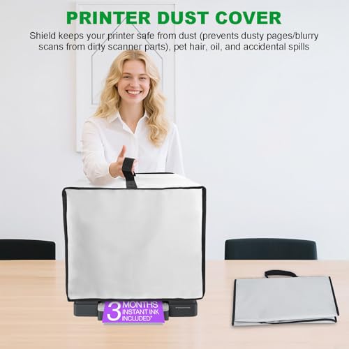 NUENSS-ROR Cover for HP Printer, Heavy Duty Waterproof Anti-static Protector Case with Handle, Printer Dust Cover Compatible with HP OfficeJet Pro 8125e/Envy Photo 7975 Wireless Inkjet Printer (Gray) - color: Gray