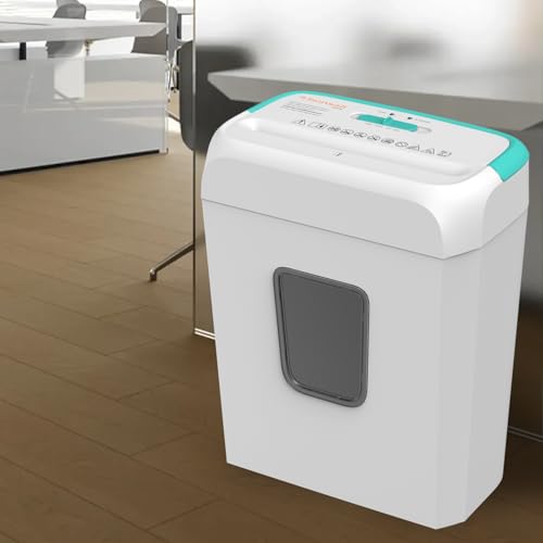 Bonsaii High Security Shredding Paper Shredder, 6-Sheet Cross-Cut, Credit Card Shredder, Home Office, Handle for Document, Mail, Staple, 3.4 Gal Wastebasket, White & Blue - color: Green, size: Crosscut