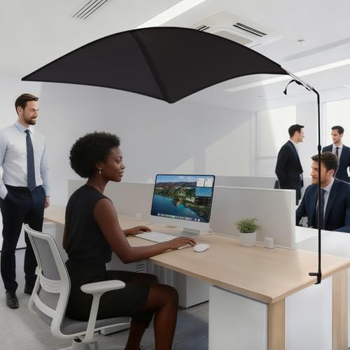 Adjustable Cubicle Shade and Desk Canopy, Essential Cubicle Cover & Light Shield for Partitions to Block Overhead Light and Glare (Large)