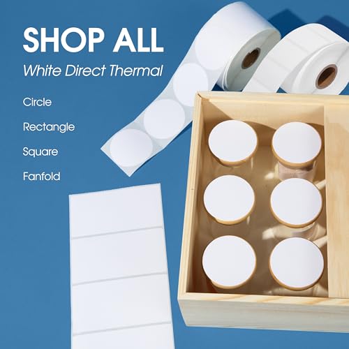1.5" X 0.5" Direct Thermal Labels (23500 Count, 10 Rolls) | Barcode Stickers, File Folder Labels, Shelf Edge Identification - Compatible With Zebra Printers, NOT Rollo Compatible - size: 1.5" X 0.5"