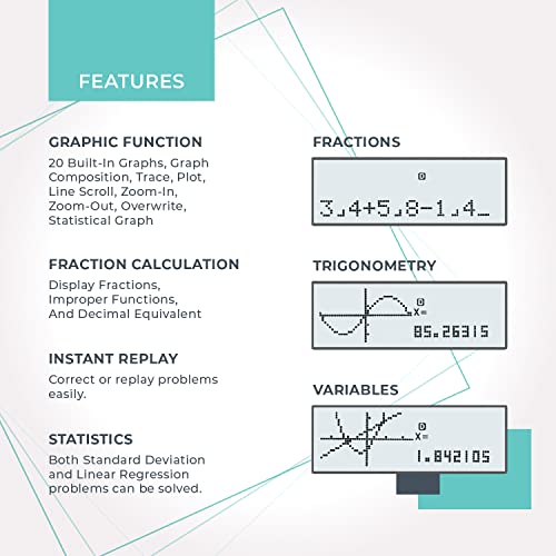 CATIGA Scientific Calculators with Graphic Functions, Graphing Calculators with Multiple Modes, Scientific Calculators for Students, High School or College Courses, Calculadora Cientifica, CS-121 - color: White