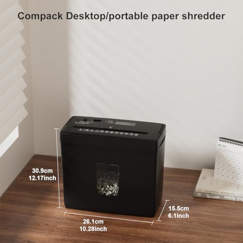 Woolsche Paper Shredder for Home,5 Sheet Desktop Cross Cut with 2.38-Gallon Basket Shredder,P-4 Security Level, 4-Mode Design, Shreds Paper/Credit Card - Durable, with Jam Proof Function for Home - size: Cross Cut-5