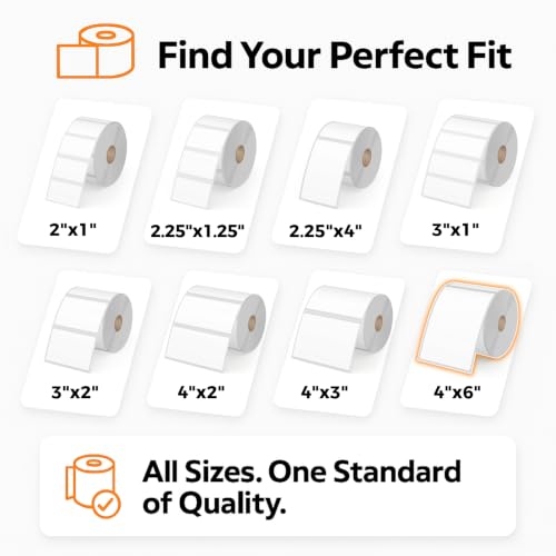 4"x6" 8-Roll 450 PCS 3-Proof Thermal Labels for ZP450/505, 1" core - size: 4" x 6" - 8 Rolls ( 3600 labels )