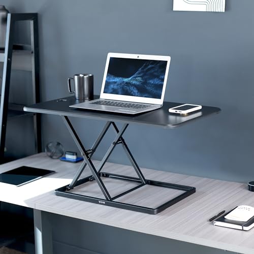 VIVO Black 32 in Single Top Standing Desk Converter, DESK-V032J - color: Black, size: 32"