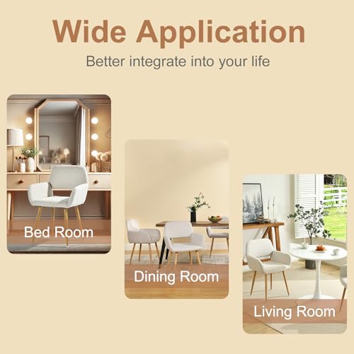 Homy Casa Guest & Reception Chairs Set of 2 with Arms, Beige Upholstery - color: Beige Fabric