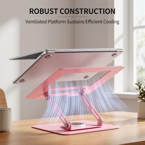 ALASHI 360° Rotating Laptop Stand, Multi-Angle, 10-17", Pink - color: C-Pink