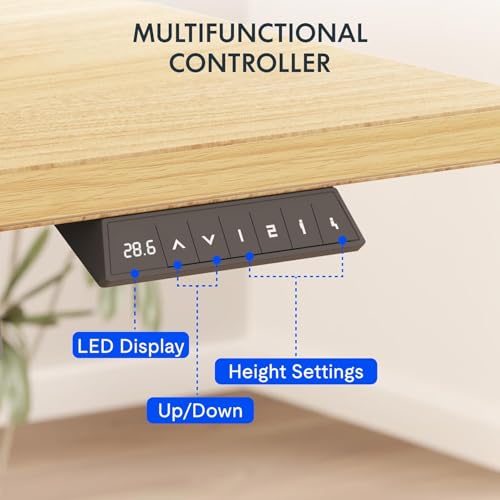 FLEXISPOT EN2 55"x28" Electric Standing Desk with PC Stand Bundle, Maple - color: Maple Top + White Frame, size: 55x28 | PC Stand
