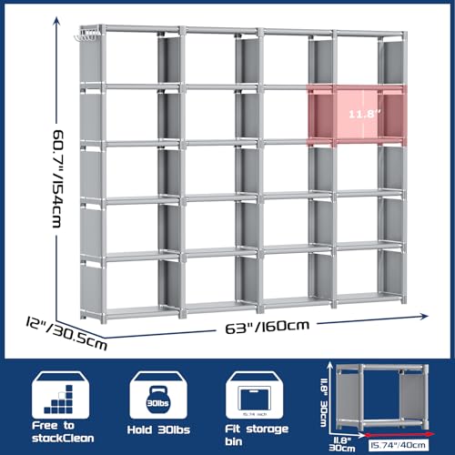 Mavivegue 20 Cube Book Shelf, Storage Organizer, Large DIY Bookcase, Metal Cube Bookshelf, Cubbies Closet Storage Organizer Shelves for Bedroom,Living Room,Home,Office | Cube Book Shelf and cubical shelves are available in diverse sizes and colors. Flexib