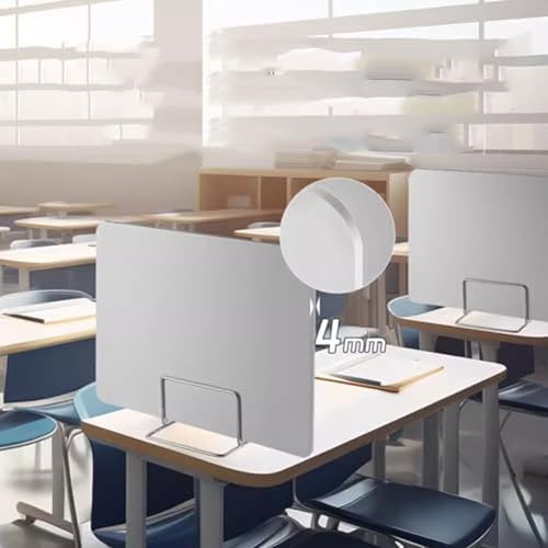 Portable Desk Divide, Freestanding PVC Partition Panels for Office & Student Workspaces, Cubicle Privacy Screen (Grey 50 x 40 cm) - size: 50 x 40 cm