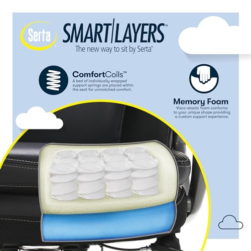 Serta® Smart Layers™ AIR Arlington Executive Chair, Black/Pewter
