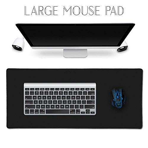 Extra Large Gaming Mouse Pads/Extended Protective Office Desk Mouse Mat Non-Slip Professional Precision Tracking Surface (35.4" x 15.7") for PC Computer Laptop (90x40Black001) - color: 90x40Black001