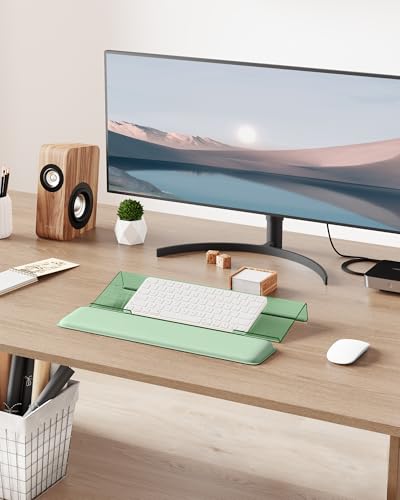 Laborio Computer Keyboard Wrist Rest, Keyboard Riser Stand for Desktop - color: Green