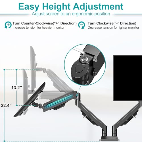 MOUNT PRO Ultrawide Dual Monitor Arm for Max 43" Monitor, Holds up to 33lbs - size: Max 43", style: Dual