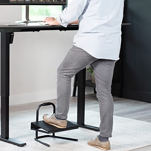 VIVO Ergonomic Height Adjustable Foot Rest Relief Platform, Elevated Stool for Comfortable Sit to Stand Workstation, Non-Slip Surface, Portable, Home Office Classroom Use, Black, STAND-FT01 - color: Black