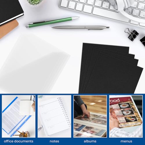 VOKOY 60 Pack 8.5x11 Inches Binding Covers and Backs Set, Letter Size Quality Un-Punched Report Covers, 30 Pcs 10mil Clear Binding Covers 30 Pcs 12mil Black Plastic Covers for Home Office - size: 60 Pack, style: 30 Pack Clear & 30 Pack Black