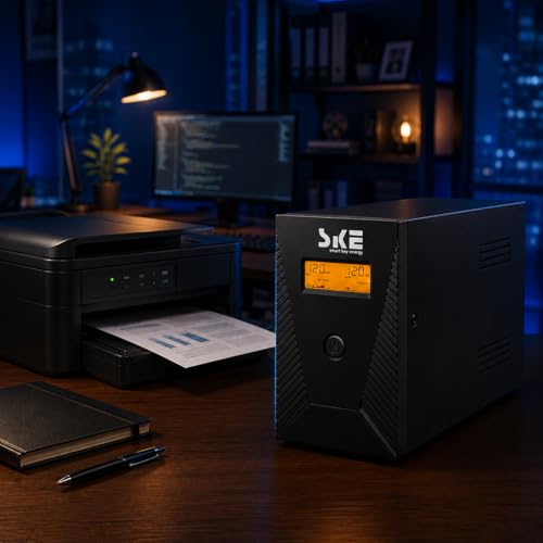 600VA/360W Ups Battery Backup and Surge Protector,Computer Uninterruptible Power Supply Units,SKE Ups Power Supply - size: 600VA/360W