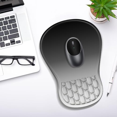 YIWEI Ergonomic Mouse Pad with Wrist Rest for Carpal Tunnel Pain Relief - color: Gradient Black