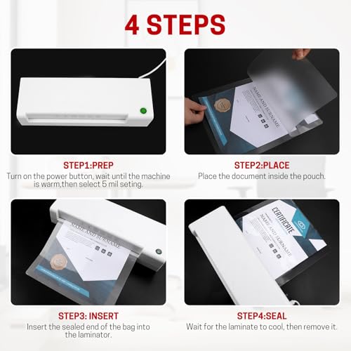 CAREGY 5 Mil Thermal Laminating Pouches,200 Pack, | 9x11.5 Inch Laminating Sheets for 8.5x11 Documents, Clear,Office & School Laminator Supplies - size: 200PACK-5Mil (9 x 11.5Inches)
