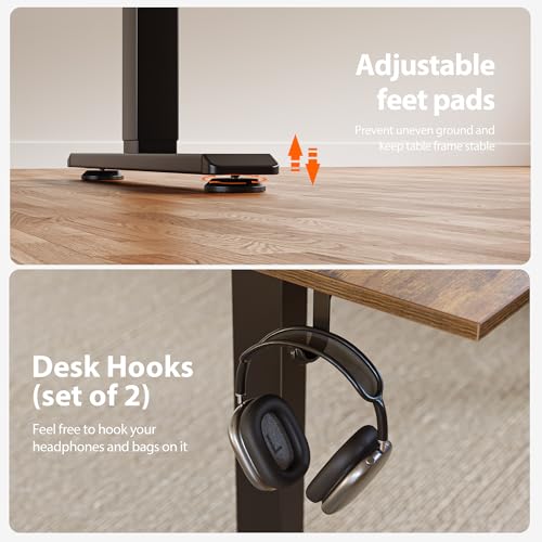 Agilestic 48*24 Inch Electric Standing Desk with Under Drawer, Rustic Brown - color: Basic Rustic Brown, size: 48x24 Inch