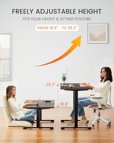 ErGear 40 X 24 Inch Low Height Electric Standing Desk for Kids, Deep Walnut - color: Walnut, size: 40 X 24 Inch