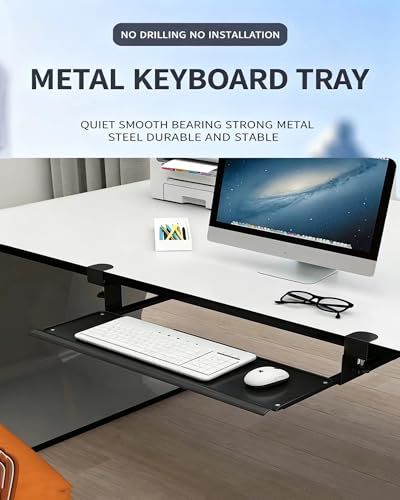 Keyboard Tray Under Desk, 26"x11"