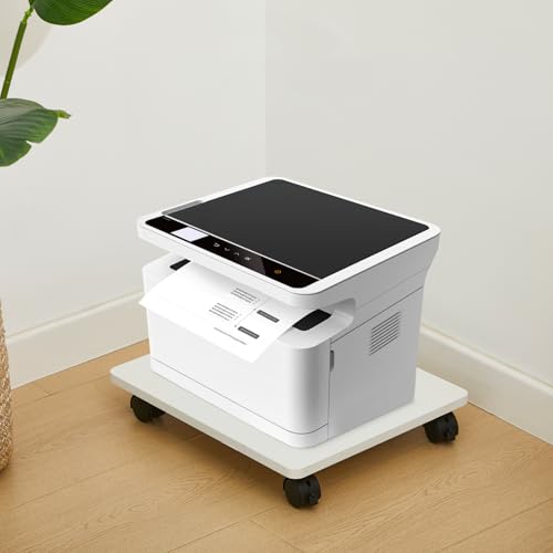 Beeveer 2 Pcs White Under Desk Printer Stand 13.8 x 11.8 x 2.4 Inches - color: White, size: 13.8 x 11.8 x 2.4 Inches