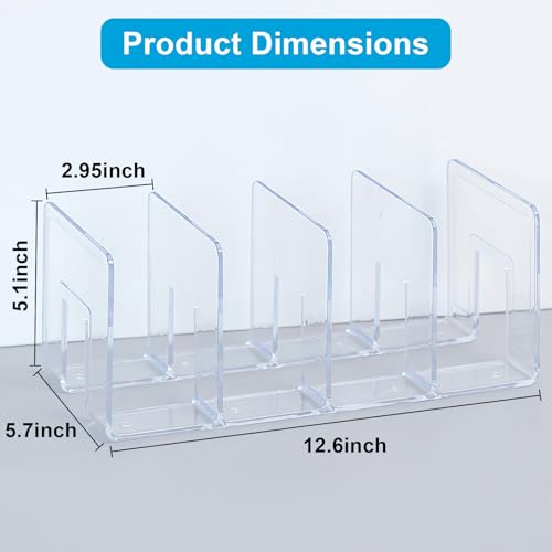 Marte Vanci Clear Acrylic File Sorter, Acrylic Purse Organizer, Sturdy Desk Magazine Holder Handbag Organizer Clutch Divider for Letter Office Supplies 4 Sections - size: 1 Pack