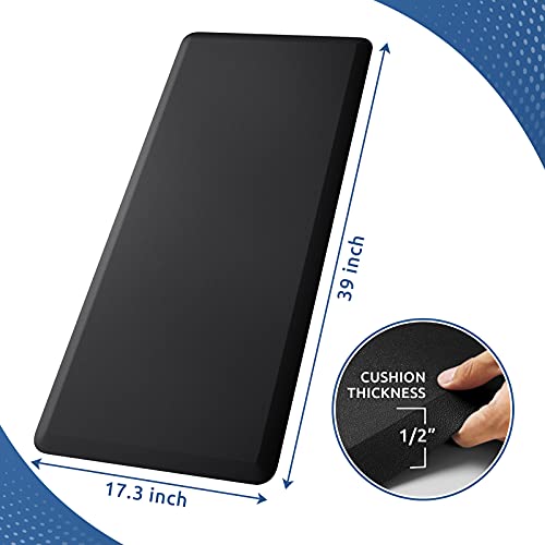 Kitchen Mat Cushioned Anti Fatigue Rug Standing and Comfort Floor Mats - color: Black, size: 39"L x 17.3"W x 0.5"Th
